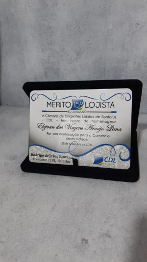 Placa de Homenagem com estojo em veludo  20x30    Placa 20x30, estojo 26x36